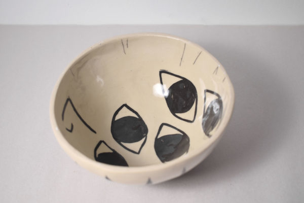 Decorated ceramic pinch pot bowl