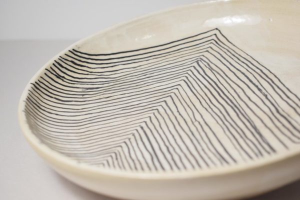 Decorated ceramic plate