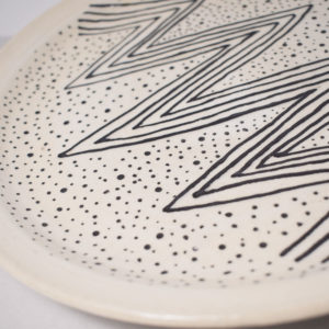 Decorated ceramic plate