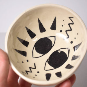 Decorated pinch pot bowl