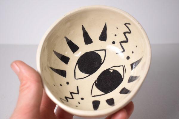 Decorated pinch pot bowl
